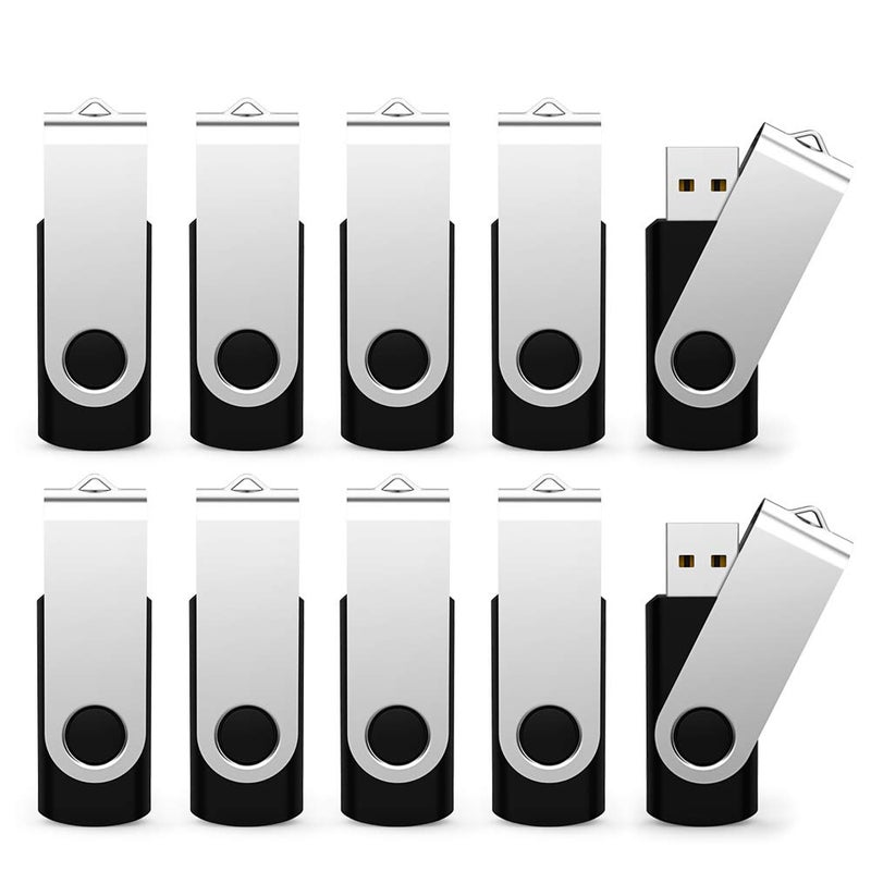 Maspen 10 Pack 512MB USB Flash Drives Bulk Pack USB 2.0 Thumb Drives Small Capacity Memory Stick Jump Drive Pen Drives (512 MB, 10pcs, Black) - Image 1